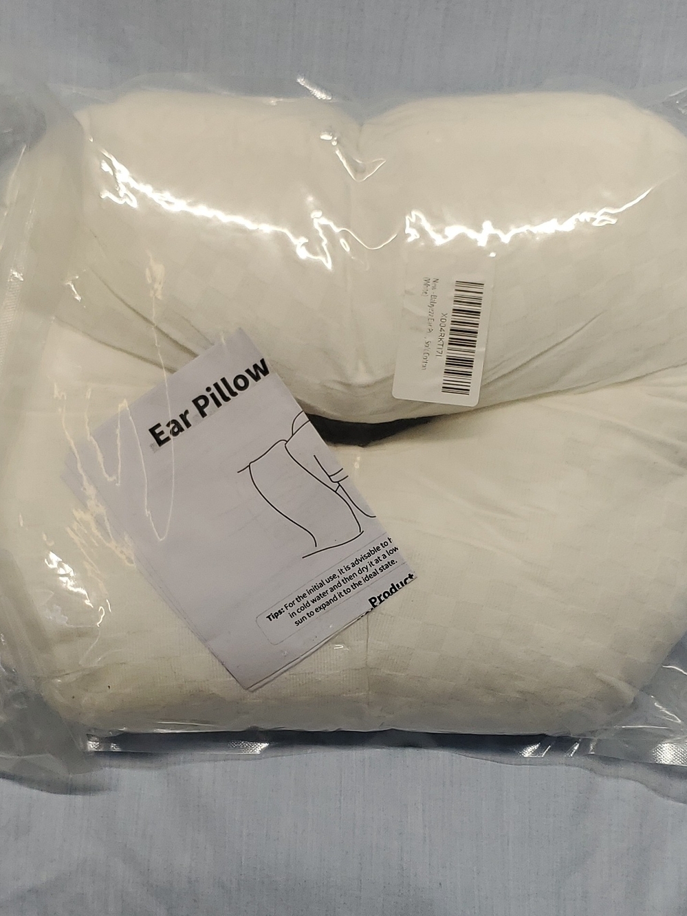 Premium White Ear Pillow - Supportive Home Bedding Cushion